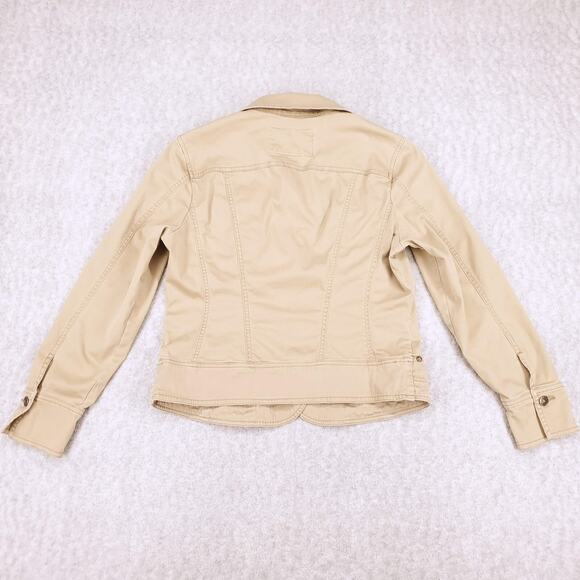 LAL Live A Little Button Front Jacket Women's M Beige Pockets Casual Lightweight - Picture 3 of 10